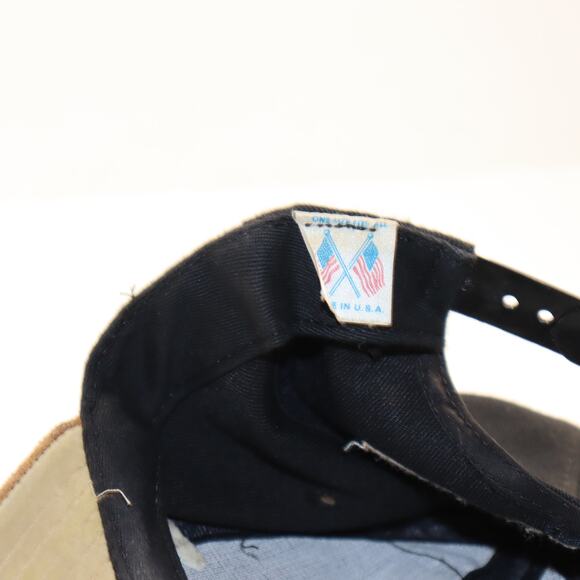 Vintage Swatch Black Snapback Hat Suede Brim Made in USA - Picture 5 of 5